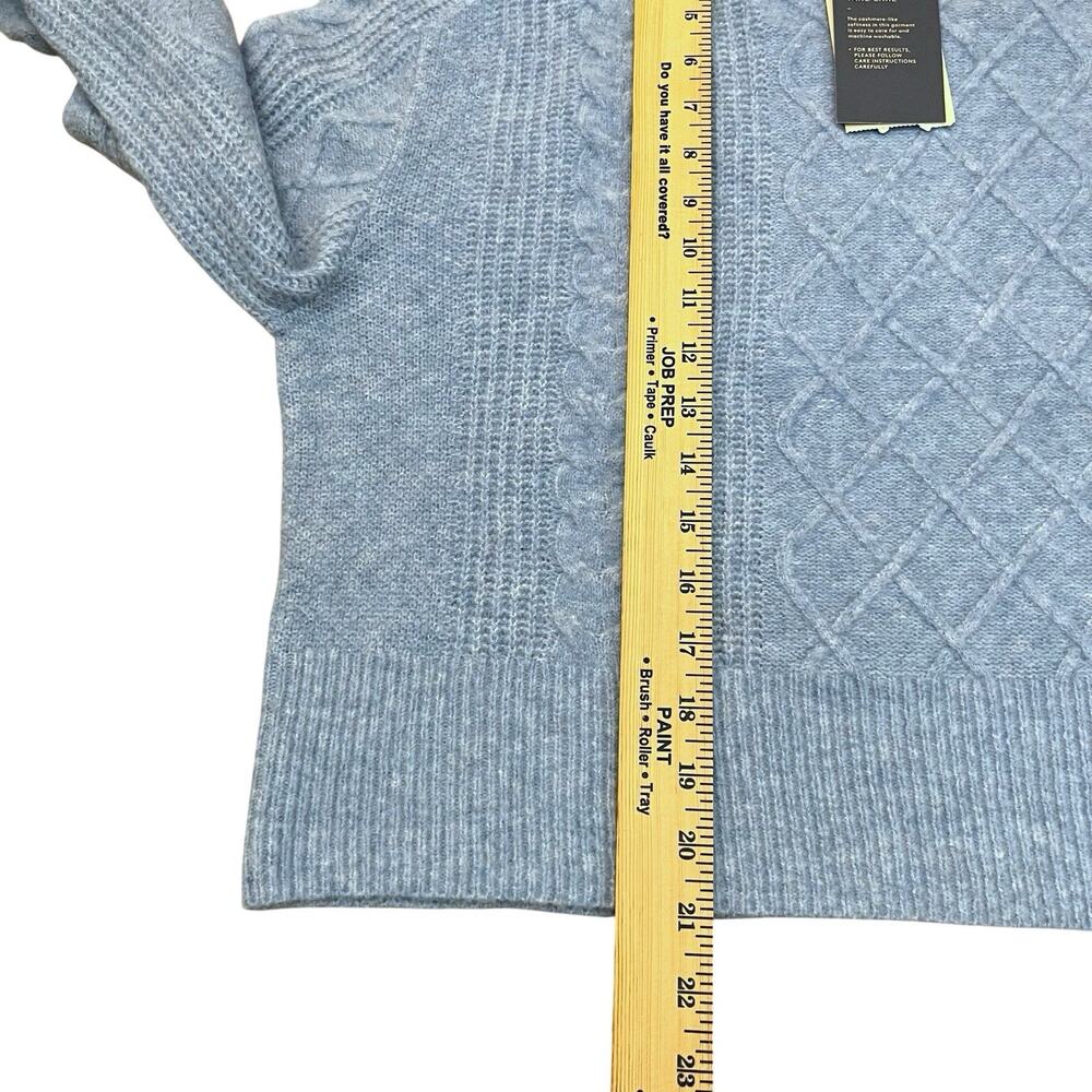 Universal Thread Cable Knit Sweater Medium Blue Crew Neck Pullover Soft Cozy - Picture 5 of 8